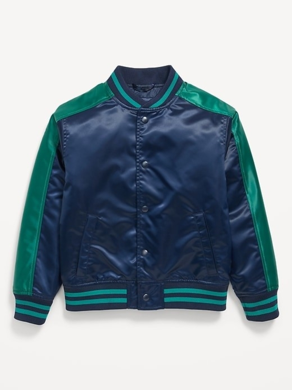 Water-Resistant Satin Bomber Jacket for Boys Size 10-12